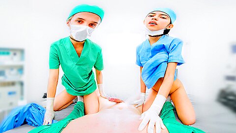 2 Nurses 1 Doc – Med Student 18+ Threesome!